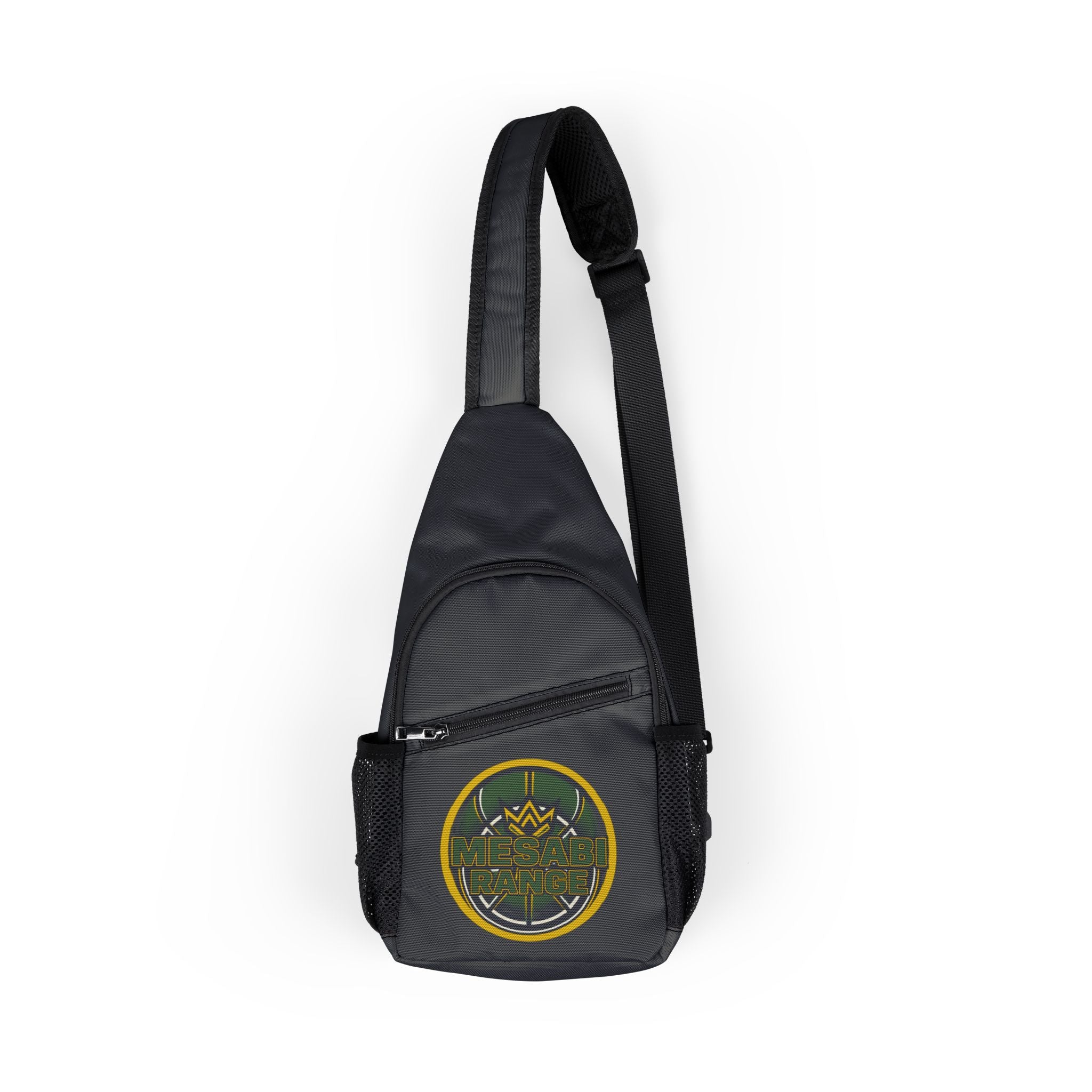 Embroidered Mountain Patch Chest Bag - Compact Sling Crossbody for Travel & Everyday