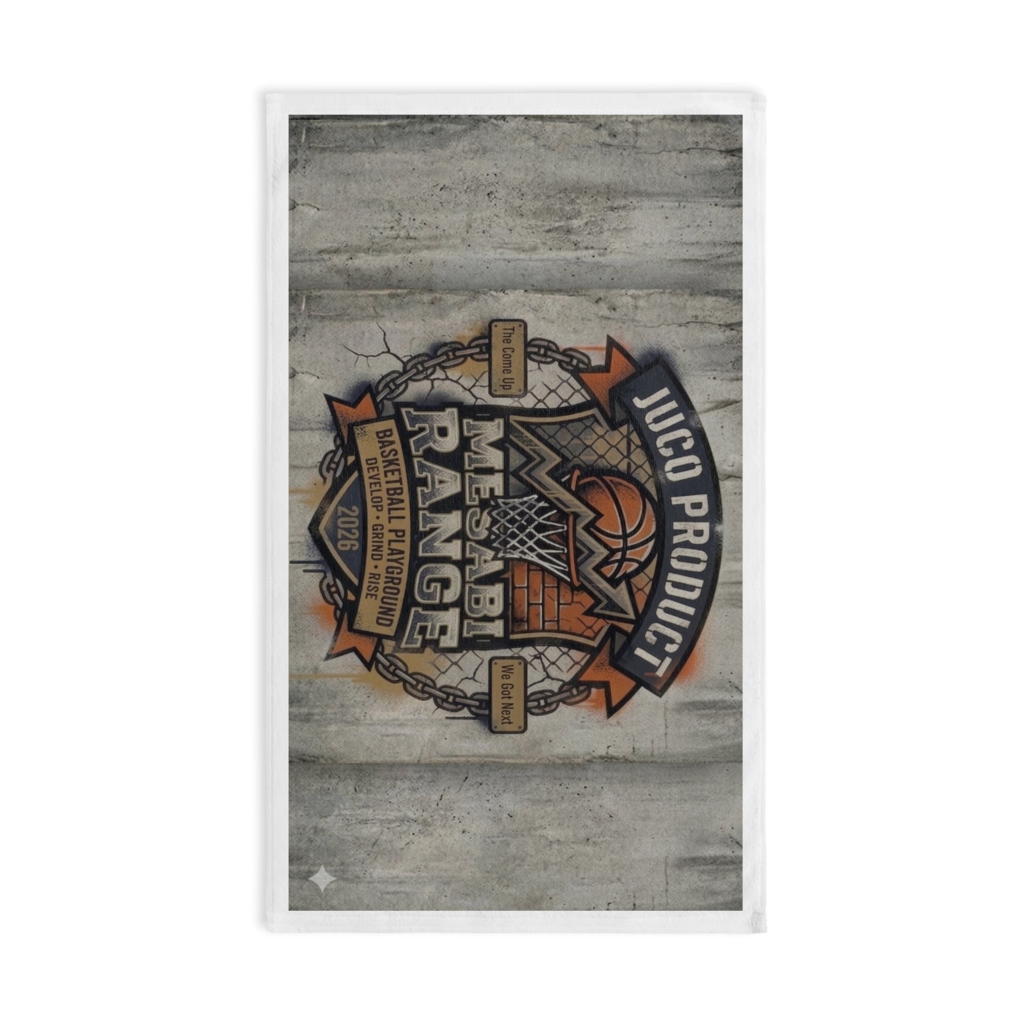 Vintage Basketball Court Hand Towel — "Mesabi Range" Logo Design