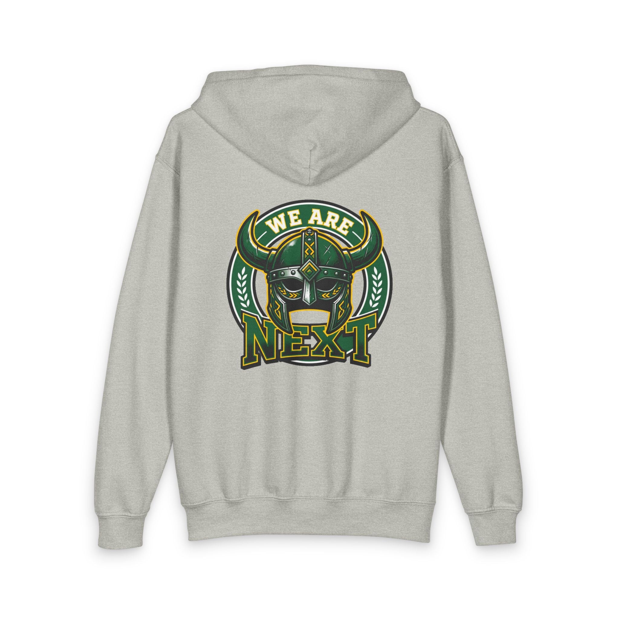 Youth Zipped Hoodie — 'We Are Next' Viking Helmet Graphic