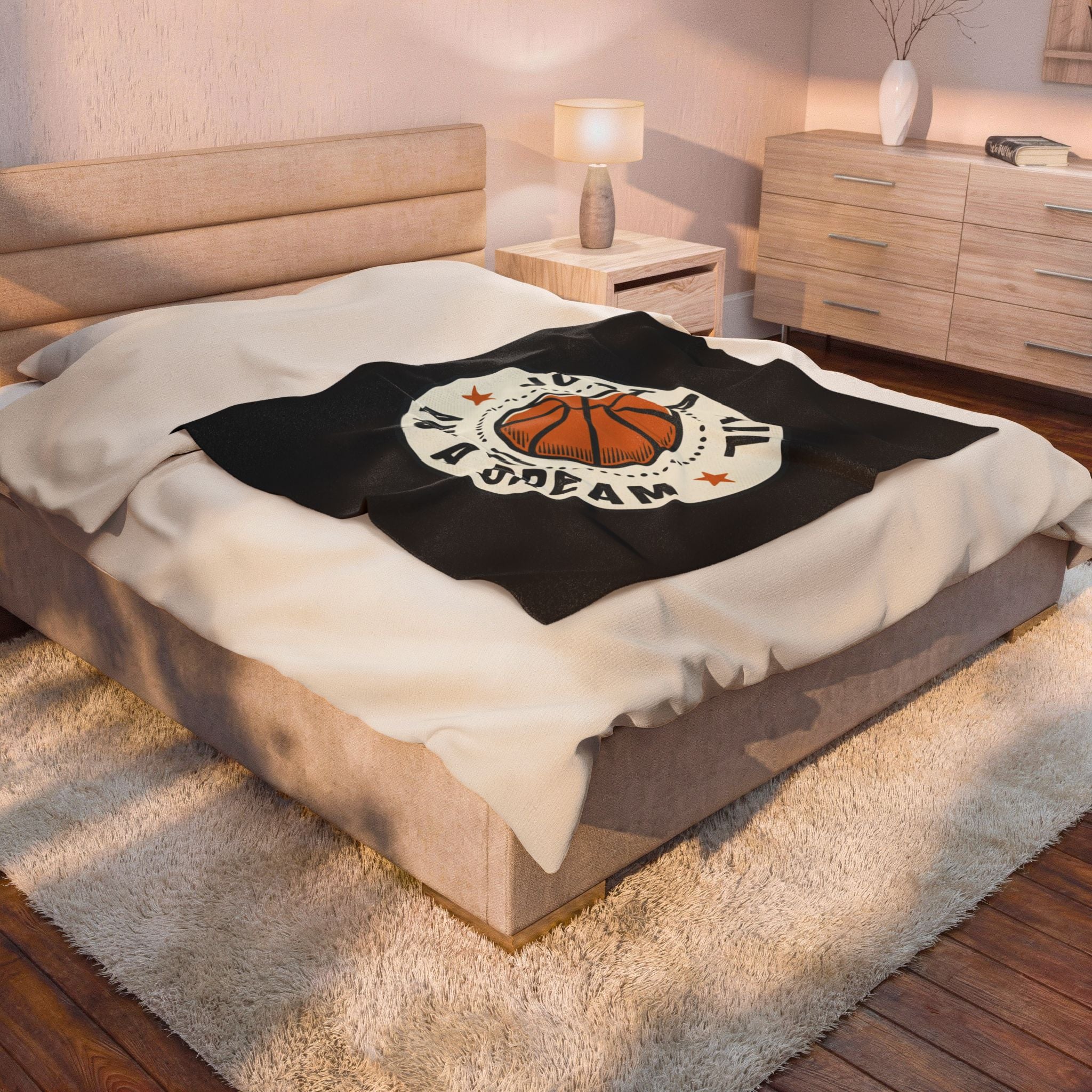 Basketball 'Just A Ball And A Dream' Velveteen Plush Blanket