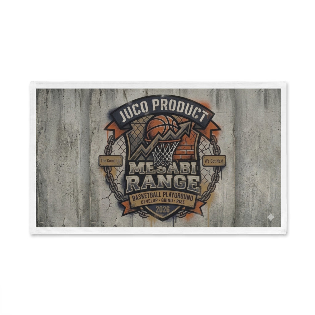 Vintage Basketball Court Hand Towel — "Mesabi Range" Logo Design