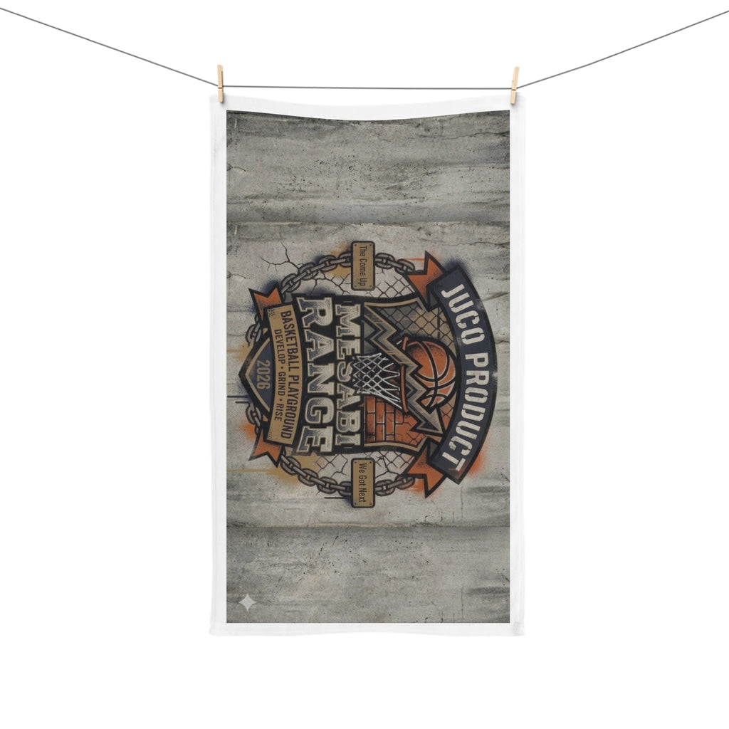 Vintage Basketball Court Hand Towel — "Mesabi Range" Logo Design